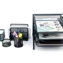ENSEMBLE DE BUREAU DE 5 PIECES EN METAL